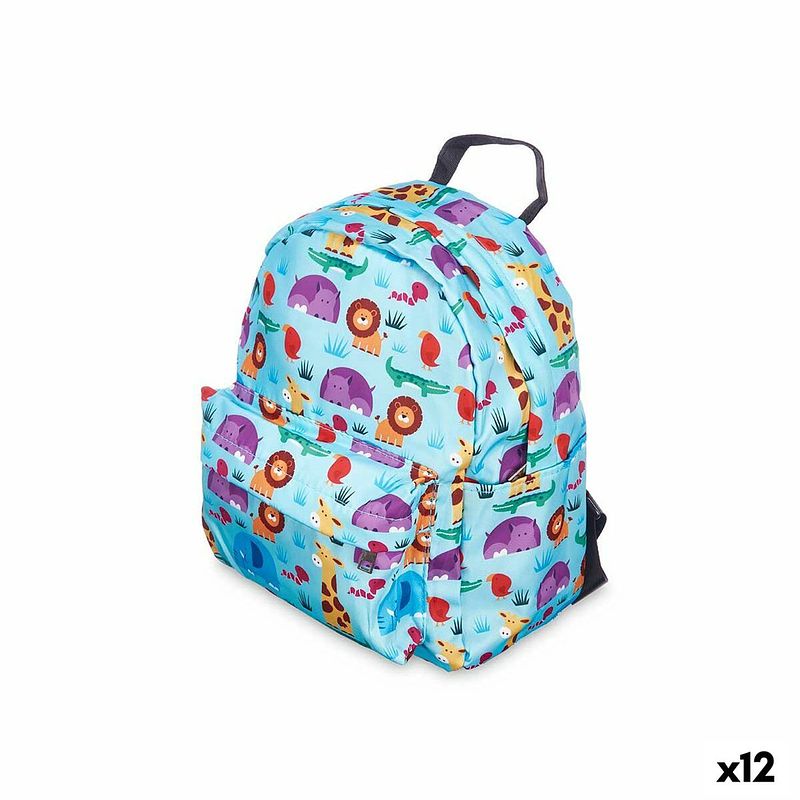 Foto van Schoolrugzak dieren multicolour 28 x 12 x 22 cm (12 stuks)