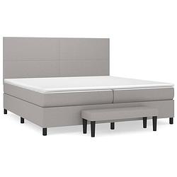 Foto van The living store boxspringbed - the living store - bed + matras + topmatras + bank - 203 x 200 x 118/128 cm -