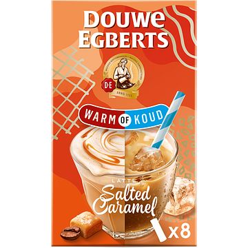 Foto van Douwe egberts latte salted caramel lekker warm of koud oploskoffie 8 stuks bij jumbo