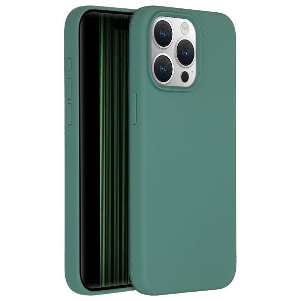 Foto van Accezz liquid silicone backcover met magsafe iphone 15 pro max telefoonhoesje groen