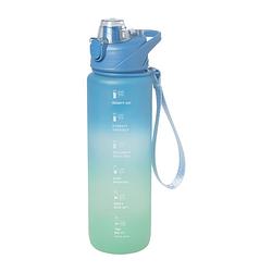 Foto van Motivatie waterfles - lichtgroen/lichtblauw - 1 liter