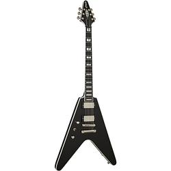 Foto van Epiphone flying v prophecy left-handed aged jet black metallic elektrische gitaar met premium gigbag