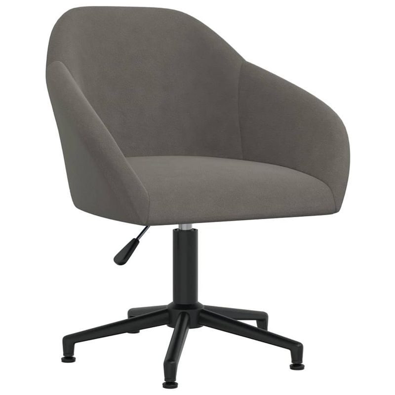 Foto van The living store eetkamerstoelen - donkergrijs fluweel - 63 x 56 x (76-88) cm - draaibaar