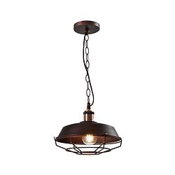 Foto van Quvio hanglamp staal met rooster koper - quv5176l-copper