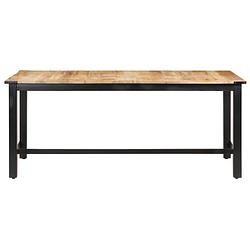 Foto van The living store eettafel 180x90x76 cm massief ruw mangohout - tafel