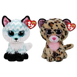 Foto van Ty - knuffel - beanie buddy - atlas fox & livvie leopard