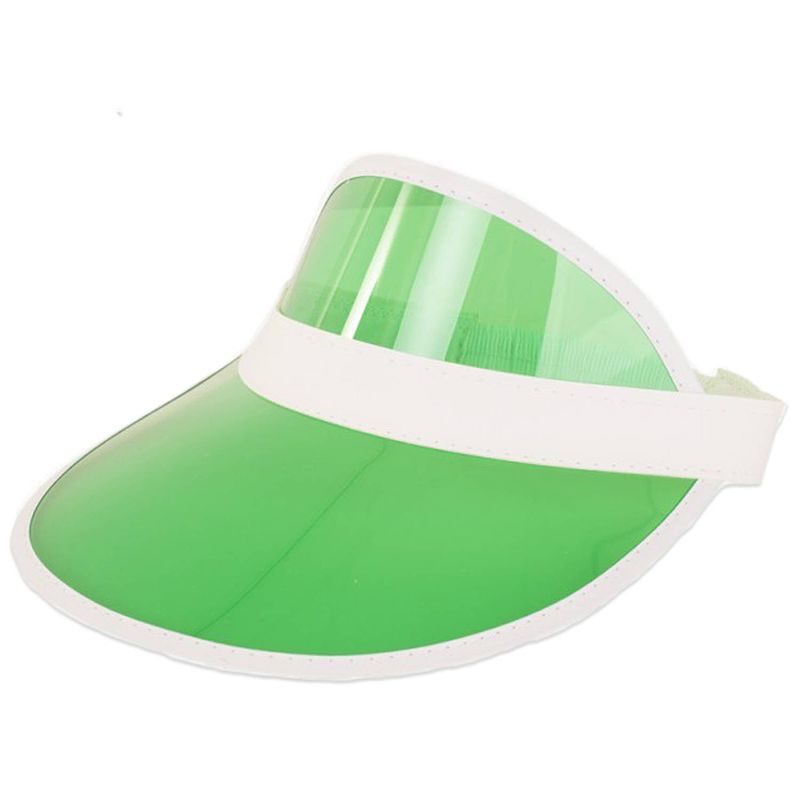 Foto van Verkleed zonneklep/sunvisor - voor volwassenen - groen/wit - carnaval hoed - verkleedhoofddeksels