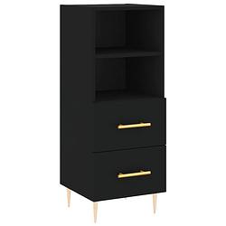 Foto van Vidaxl dressoir 34,5x34x90 cm bewerkt hout zwart