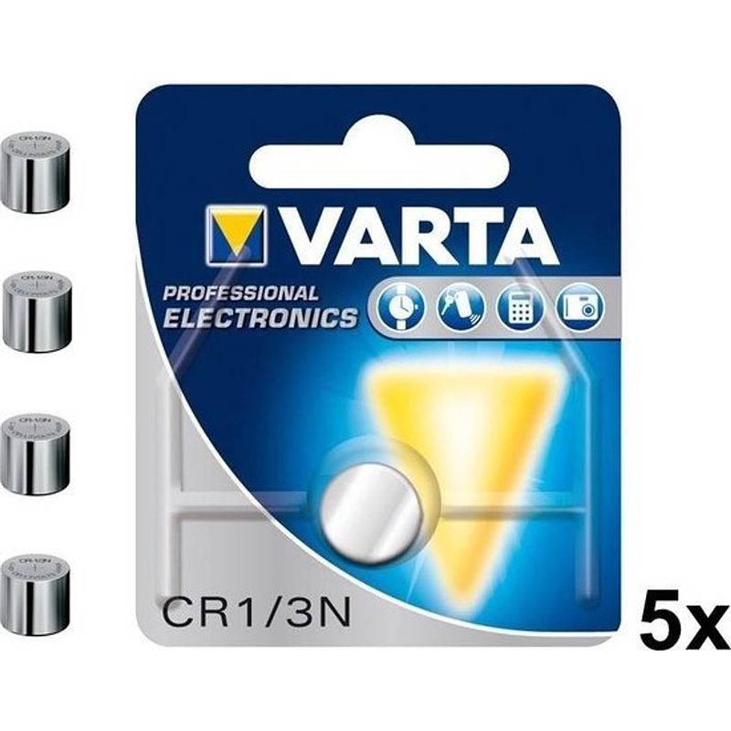 Foto van 5 stuks - varta professional electronics cr 1/3 n 6131 170mah 3v knoopcelbatterij