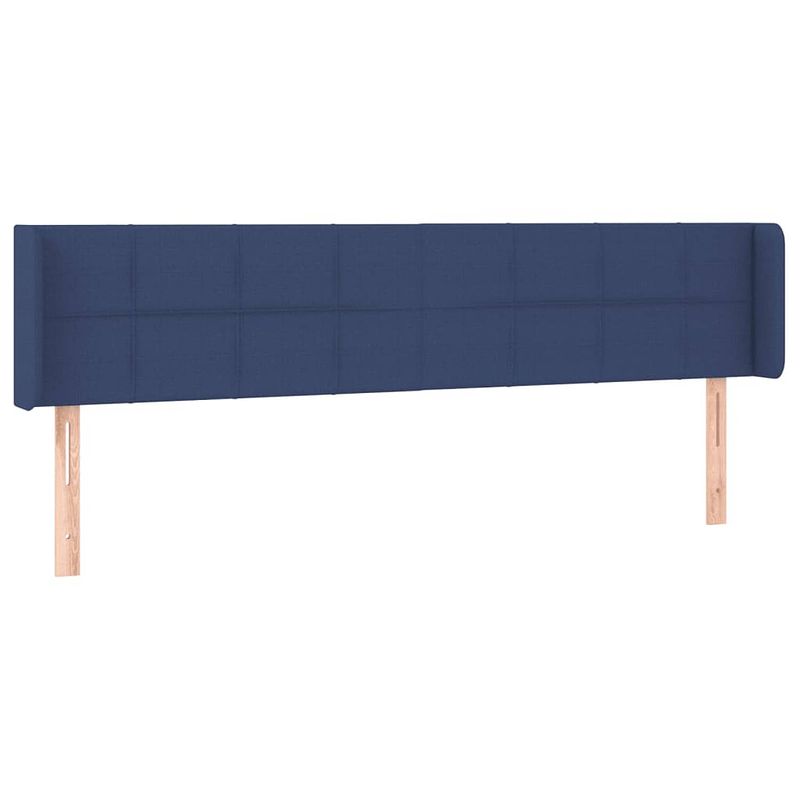 Foto van Vidaxl hoofdbord met randen 203x16x78/88 cm stof blauw