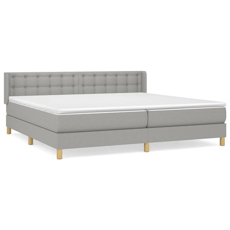 Foto van The living store boxspringbed - comfort - bed - 203 x 163 x 78/88 cm - lichtgrijs