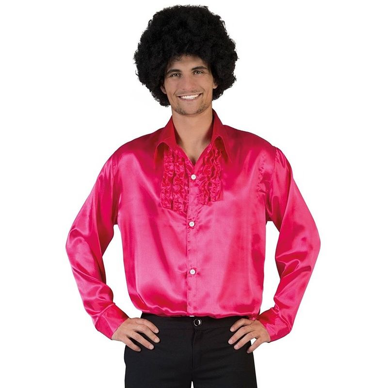 Foto van Roze rouche overhemd voor heren 56-58 (2xl/3xl) - carnavalsblouses