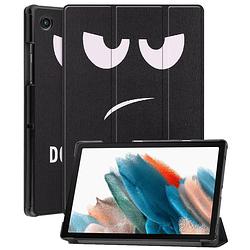 Foto van Basey samsung galaxy tab a8 hoesje kunstleer hoes case cover - don'st touch me