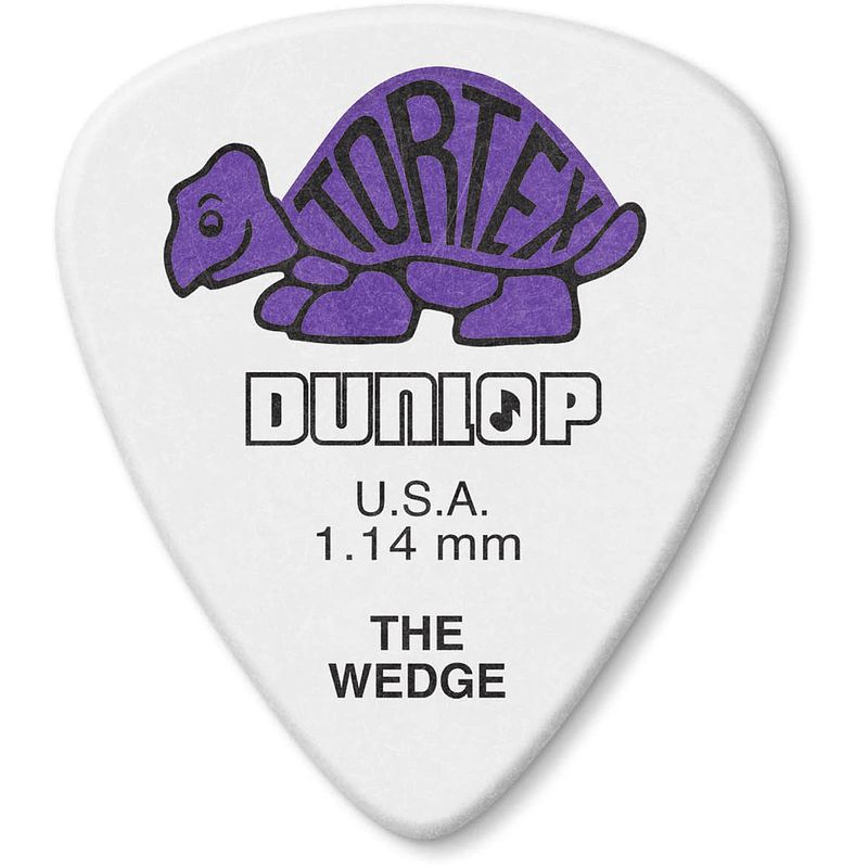 Foto van Dunlop 424p114 tortex wedge pick 1.14 mm plectrumset (12 stuks)