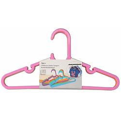 Foto van 32x kledinghangers voor kinder/babykleding roze/groen/oranje 29 x 0,2 x 15 cm - kledinghangers
