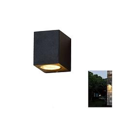 Foto van Banzaa wandlamp led gu-10 5,5w warm wit ? enkele lichtbundel dimbaar ? rechthoek 9cm zwart