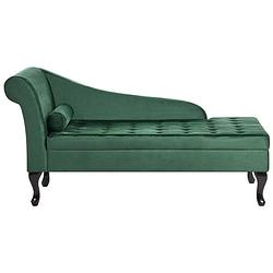 Foto van Beliani pessac - chaise longue-groen-fluweel