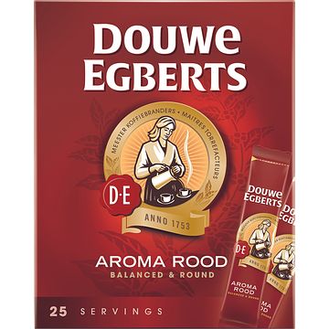 Foto van Douwe egberts oploskoffie aroma rood sticks 25 stuks bij jumbo