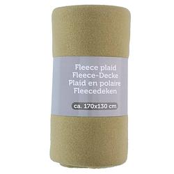 Foto van Polyester fleece deken/dekentje/plaid 170 x 130 cm mosgroen - plaids