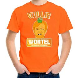 Foto van Oranje koningsdag t-shirt - willie wortel - willem - voor kinderen 122-128 (s) - feestshirts