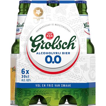 Foto van Grolsch 0.0% alcoholvrij bier flessen 6 x 300ml bij jumbo
