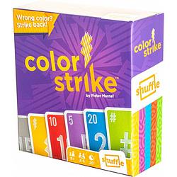 Foto van Shuffle kaartspel color strike karton paars/groen 111-delig