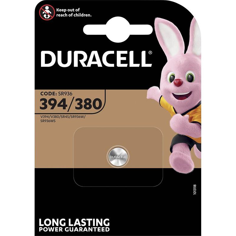 Foto van 394 knoopcel zilveroxide 1.55 v 84 mah duracell sr936 1 stuk(s)