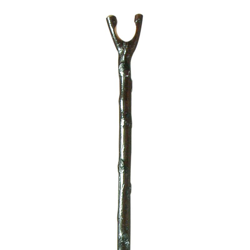Foto van Classic canes jachtstok - zwart - kastanje hout - duimgrip - met schors - lengte 122 cm - wandelstok outdoor