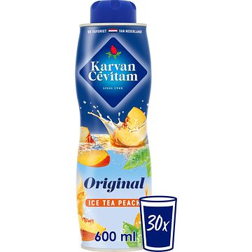 Foto van 2 voor € 5,99 | karvan cevitam ice tea peach original siroop, 600ml aanbieding bij jumbo