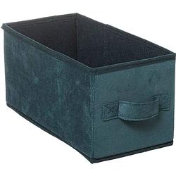 Foto van Opbergmand/kastmand 7 liter petrol groen polyester 31 x 15 x 15 cm - opbergmanden