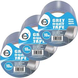 Foto van Did duct tape/reparatietape grijs 3 stuks 10 meter - tape (klussen)