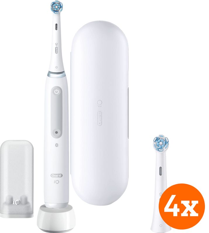 Foto van Oral-b io 4n white + io ultimate clean opzetborstels (4 stuks)