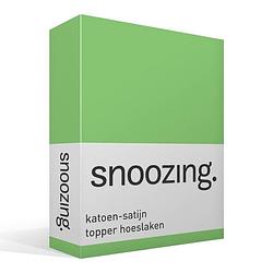 Foto van Snoozing - katoen-satijn - topper - hoeslaken - 70x200 - lime