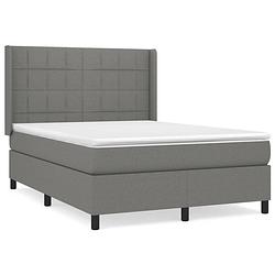 Foto van The living store boxspringbed - comfort - bed - 193 x 147 x 118/128 cm - donkergrijs