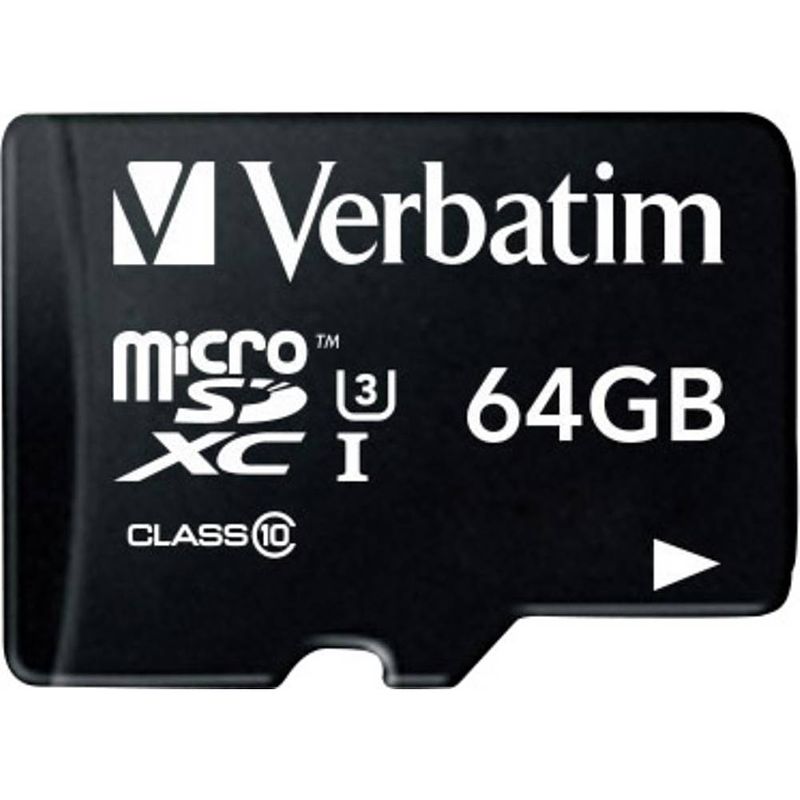 Foto van Verbatim pro microsdxc-kaart 64 gb class 10, uhs-i, uhs-class 3 incl. sd-adapter