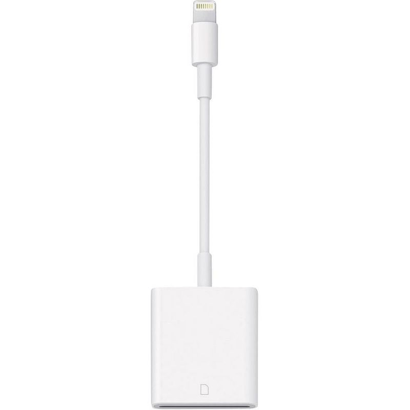 Foto van Apple apple ipad/iphone/ipod aansluitkabel [1x apple dock-stekker lightning - 1x sd-kaartslot] 10.00 cm wit