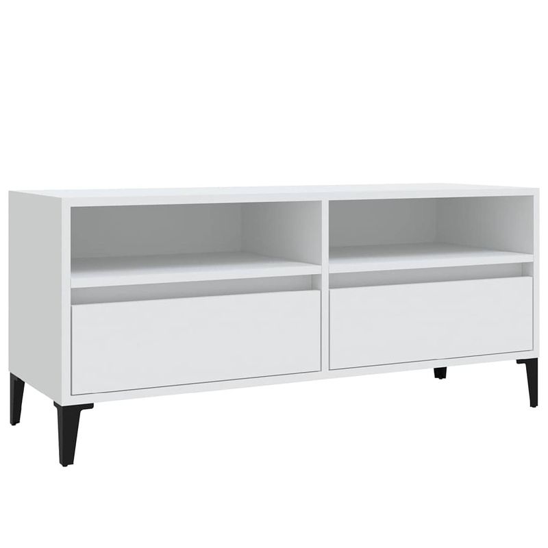 Foto van The living store klassieke tv-kast - 100 x 34.5 x 44.5 cm - duurzaam hout - wit