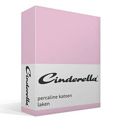 Foto van Cinderella basic percaline katoen laken - 100% percaline katoen - lits-jumeaux (240x260 cm) - roze