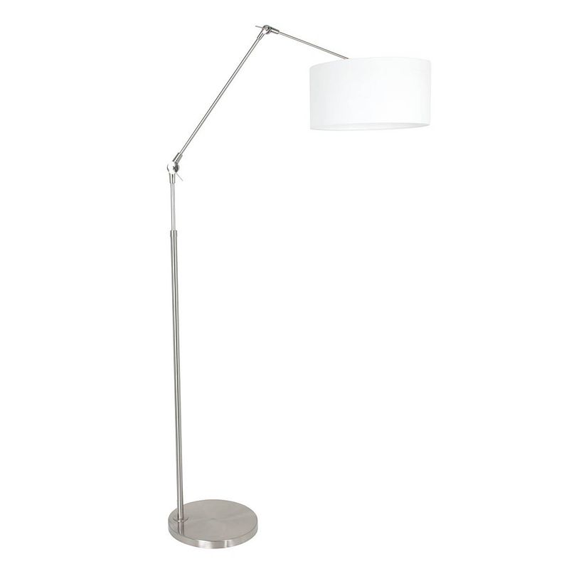 Foto van Steinhauer vloerlamp prestige chic 8102st staal kap wit linnen