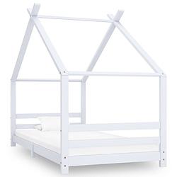 Foto van Vidaxl kinderbedframe massief grenenhout wit 90x200 cm