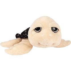 Foto van Suki gifts pluche zeeschildpad jules knuffeldier - cute eyes - beige - 24 cm - knuffel zeedieren