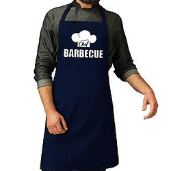 Foto van Schort chef barbecue navy voor heren - barbecue schorten - feestschorten