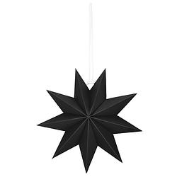 Foto van Kerst ster papier opvouwbaar 30 cm zwart