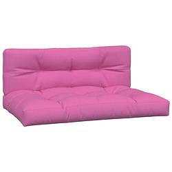 Foto van The living store palletkussens - roze - 120 x 80 x 12 cm - polyester stof - zachte vulling