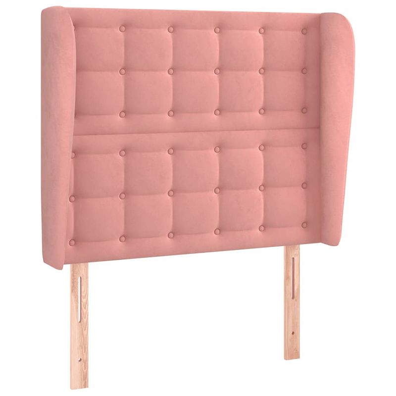 Foto van The living store classic s hoofdbord - 93x23x118/128 cm - zacht fluweel roze