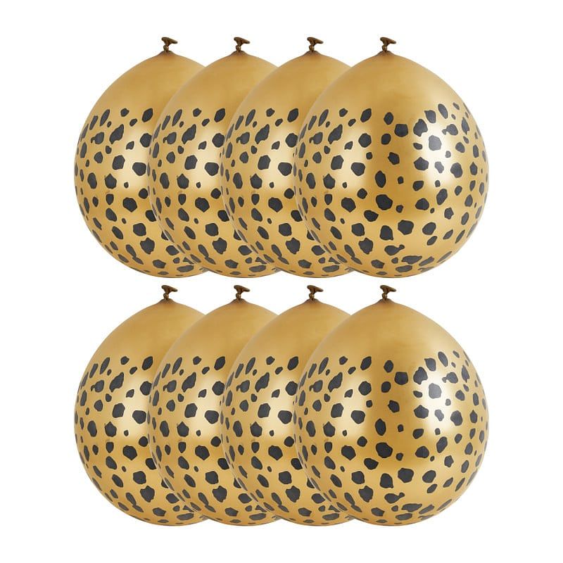 Foto van Ballonnen leopard - goud - set van 8