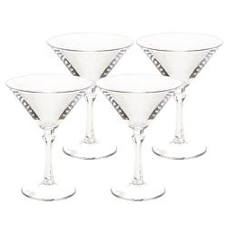 Foto van 4x stuks onbreekbaar martini glas transparant kunststof 20 cl/200 ml - cocktailglazen