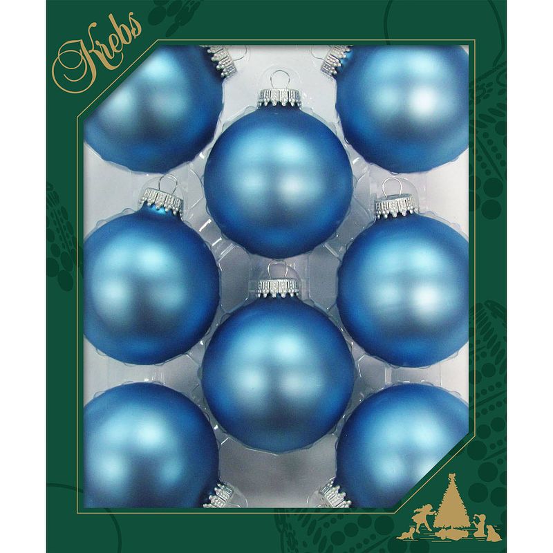 Foto van 8x stuks glazen kerstballen 7 cm alpine velvet blauw - kerstbal