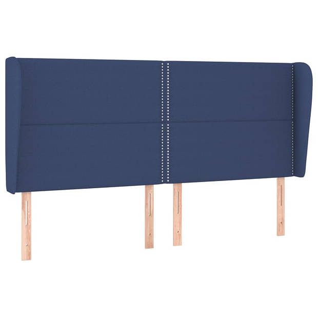 Foto van Vidaxl hoofdbord met randen 163x23x118/128 cm stof blauw