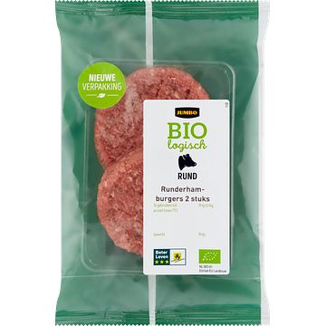 Foto van Jumbo runderhamburgers biologisch 2 stuks